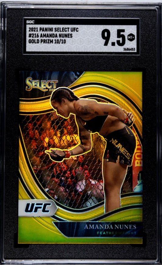 2021 Select UFC Amanda Nunes Gold Octagonside #/10 SGC 9.5