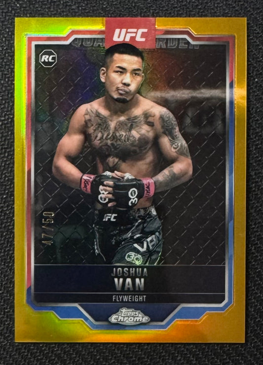 2025 Topps Chrome UFC Joshua Van Gold Refractor #/50
