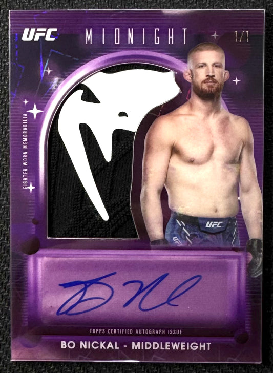 2025 Topps Midnight UFC Bo Nickal Relic Auto Black Light 1/1