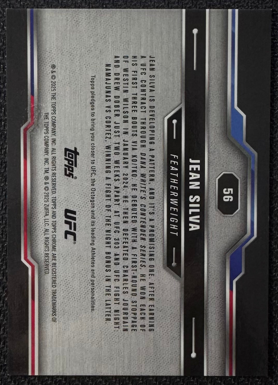 2025 Topps Chrome UFC Jean Silva Purple Geometric #/10