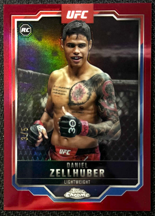 2025 Topps Chrome UFC Daniel Zellhuber Red Refractor #/5