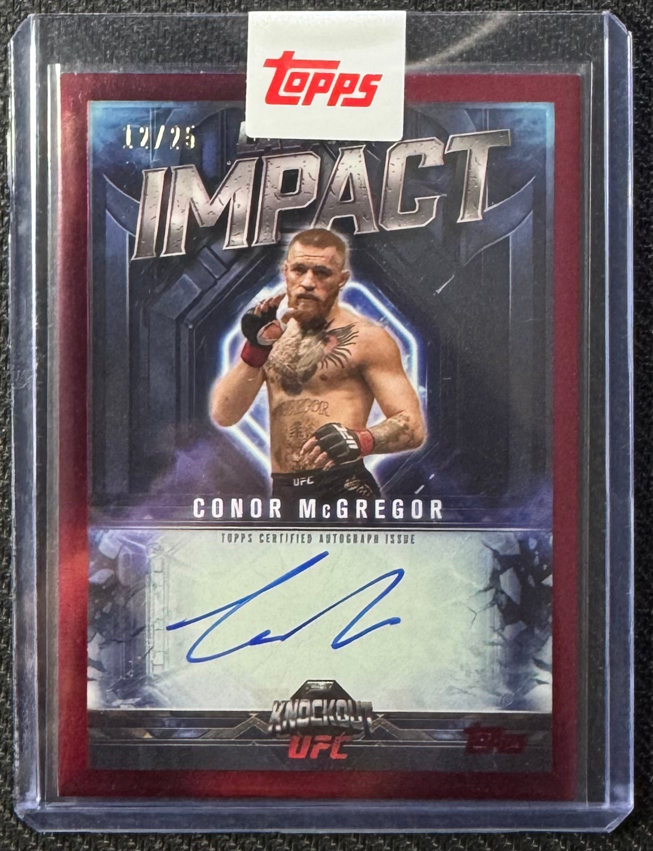 2025 Topps UFC Knockout Lasting Impact Conor McGregor Red Auto /25 Sealed Topps Redemption