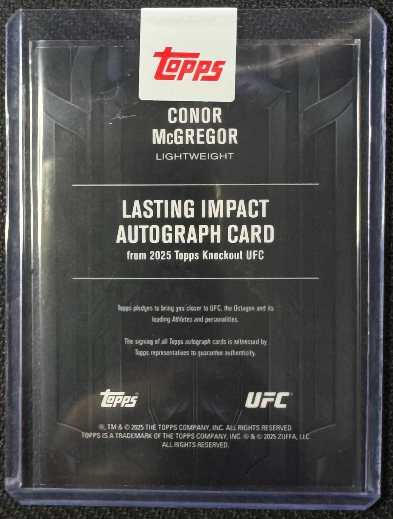 2025 Topps UFC Knockout Lasting Impact Conor McGregor Red Auto /25 Sealed Topps Redemption