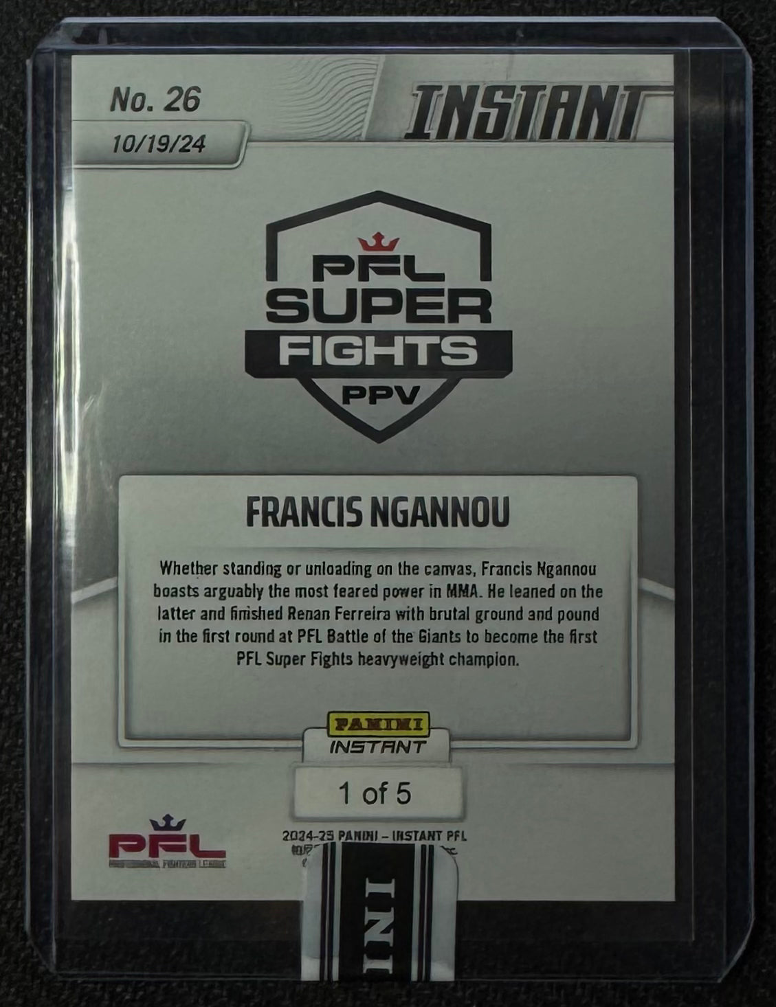 2024 Panini Instant PFL Francis Ngannou White Tiger #/5