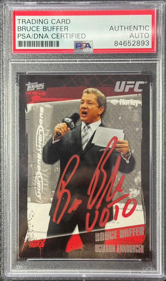 2010 Topps UFC Bruce Buffer Signed On Card Red Ink Auto Octagon Announcer PSA/DNA