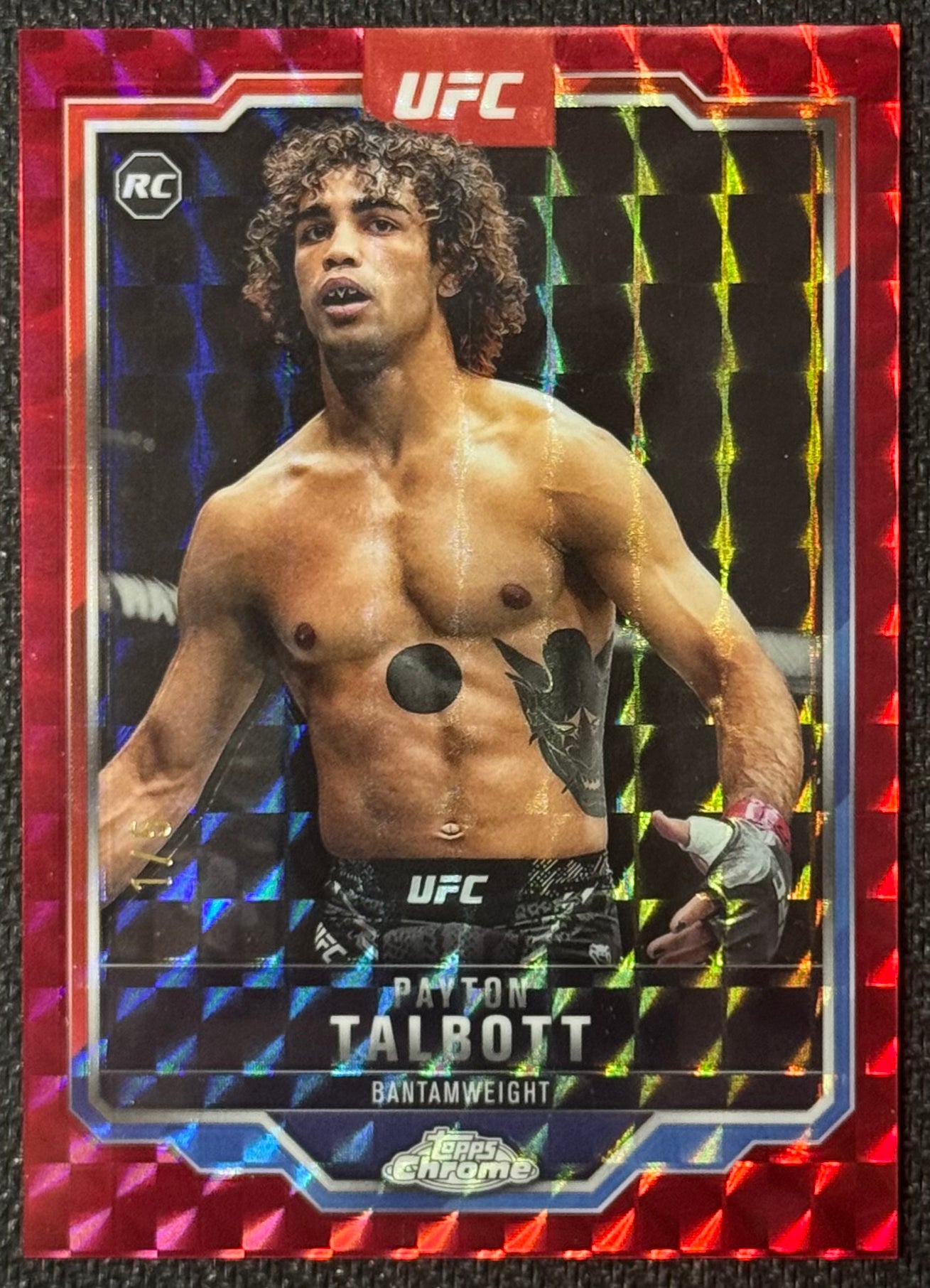 2025 Topps Chrome UFC Payton Talbott #141 Red Geometric Refractor #/5