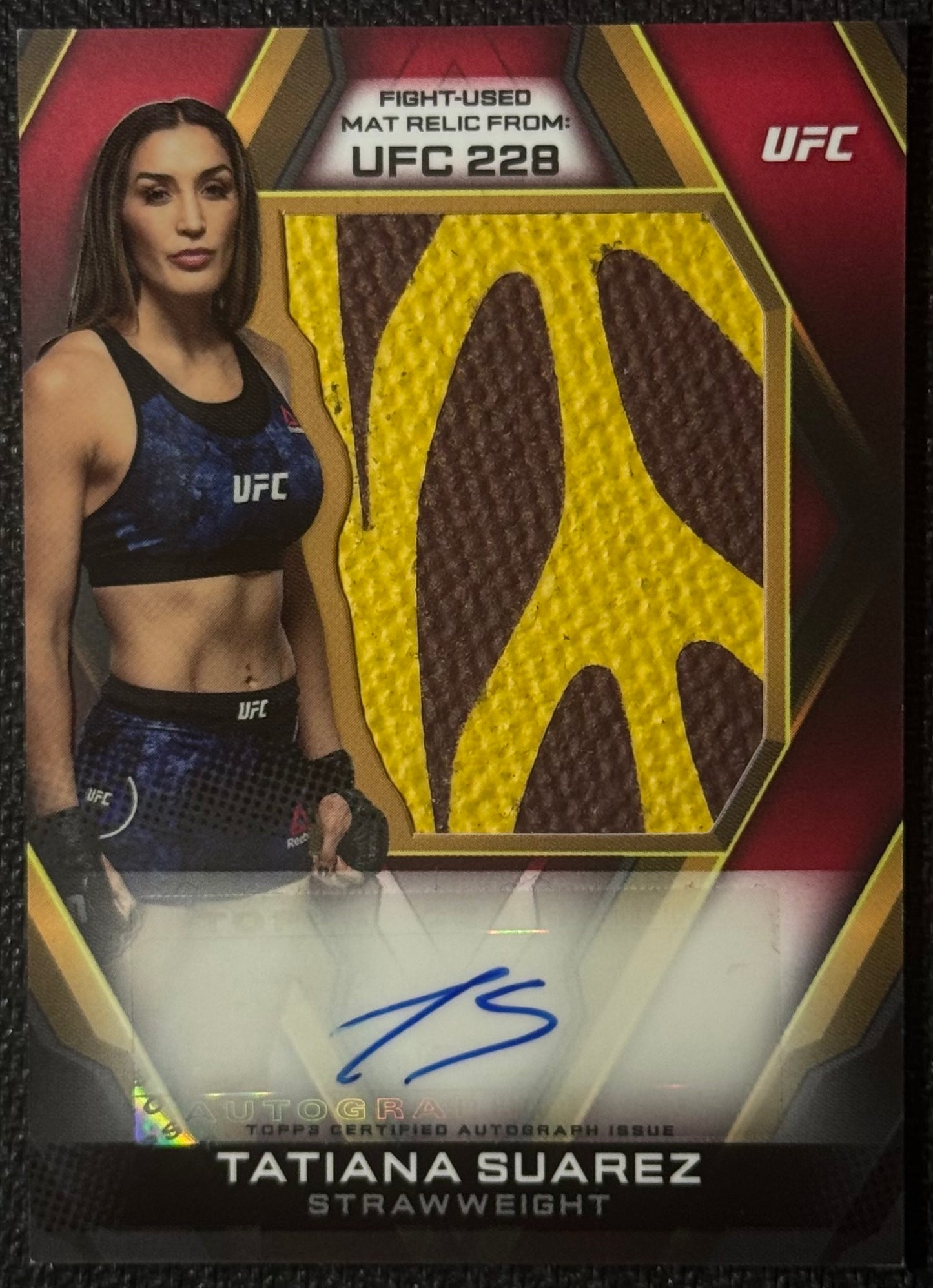 2020 Topps UFC Knockout Tatiana Suarez Auto Mat Relic Ruby Red  #/8