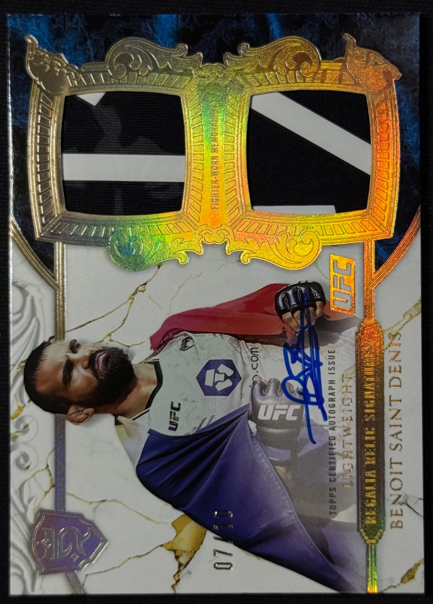 2025 Topps Royalty UFC Benoit Saint Denis Regalia Relic Signatures Auto Gold #/10