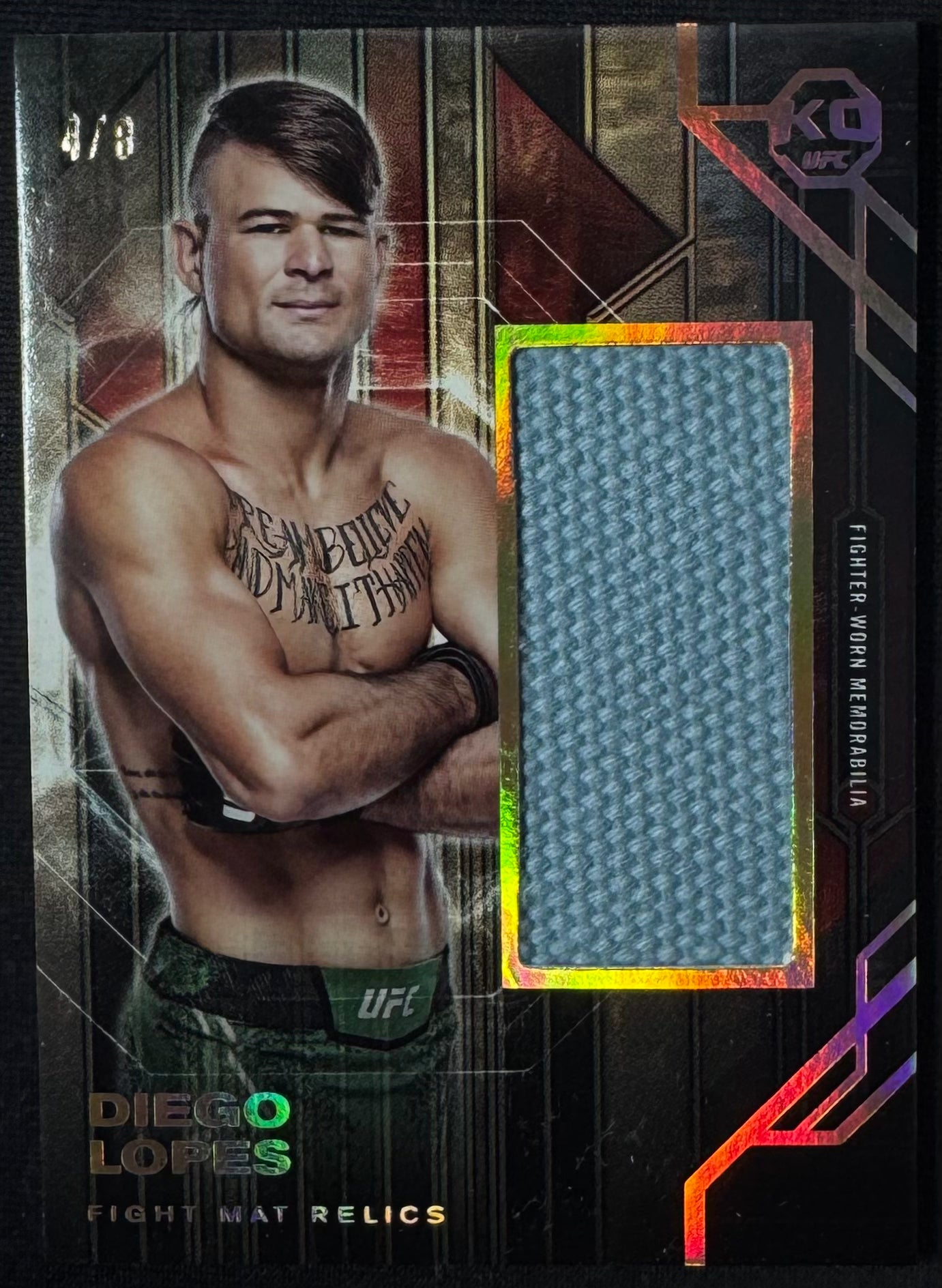 2025 Topps UFC Knockout Diego Lopes Fight Mat Relic #/8