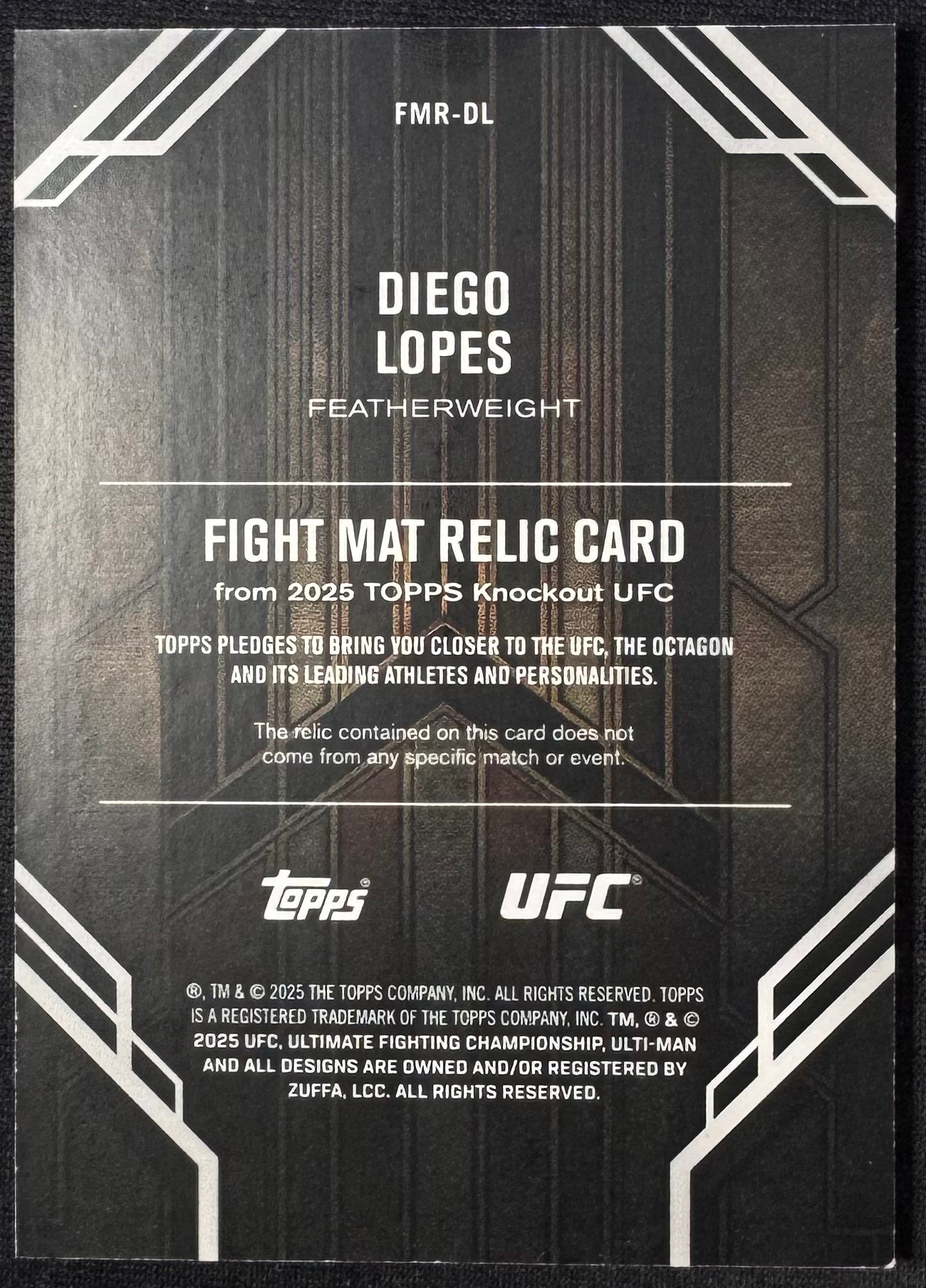 2025 Topps UFC Knockout Diego Lopes Fight Mat Relic #/8