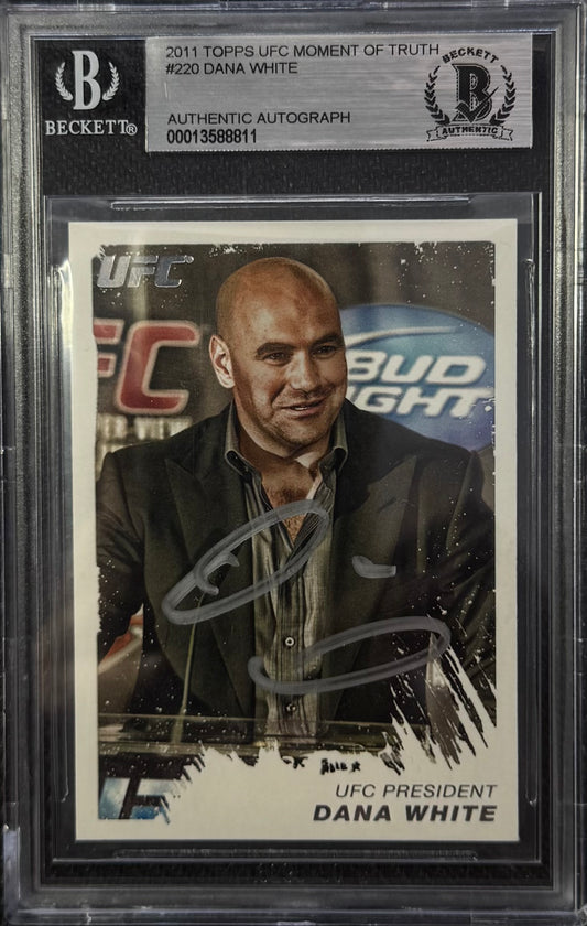 2011 Topps UFC Moment of Truth Dana White #220 On Card Silver Ink Auto BGS Authentic