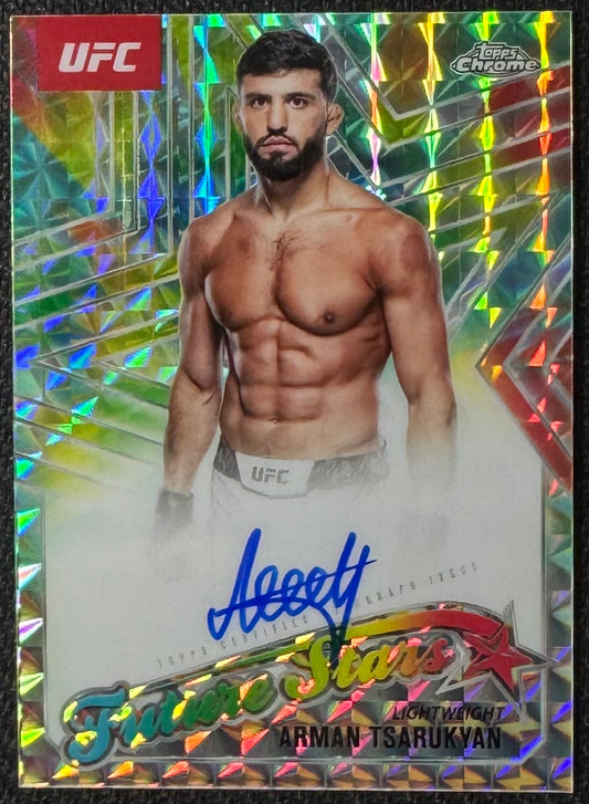 2025 Topps Chrome UFC Future Stars Autographs Arman Tsarukyan #FSA-AT Aqua Geometric