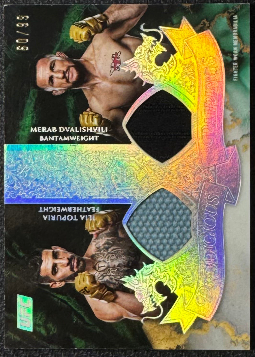2025 Topps UFC Royalty Ilia Topuria Merab Dvalishvili Pairings Relics #/99