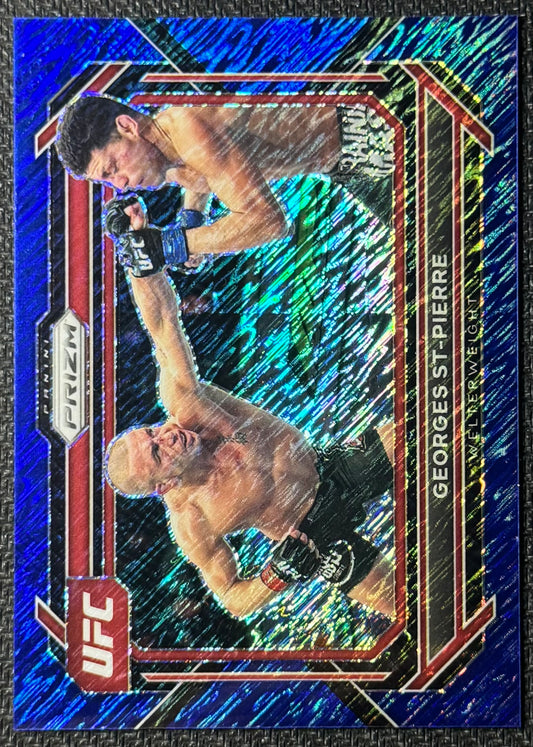 2023 Panini UFC Prizm Georges St-Pierre #32 Blue Shimmer #/10