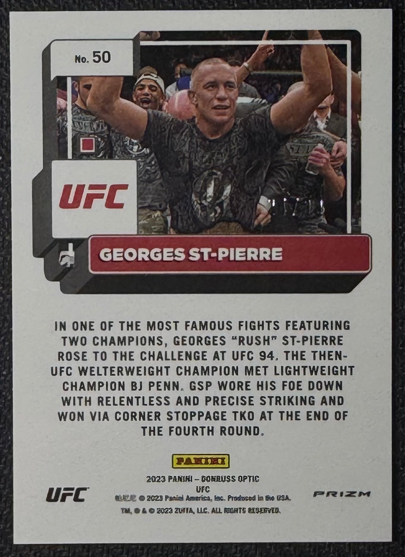 2023 Panini Donruss Optic UFC Black Velocity #50 Georges St-Pierre #/39