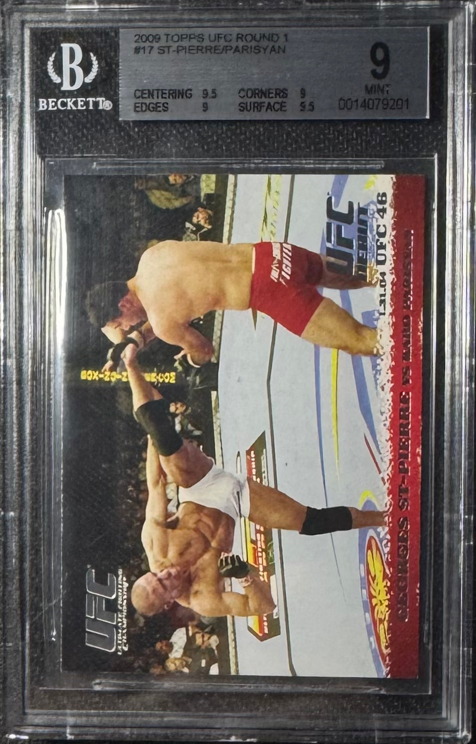 2009 Topps UFC Round 1 Georges St-Pierre, Karo Parisyan (RC) #17 BGS 9 (Mint)