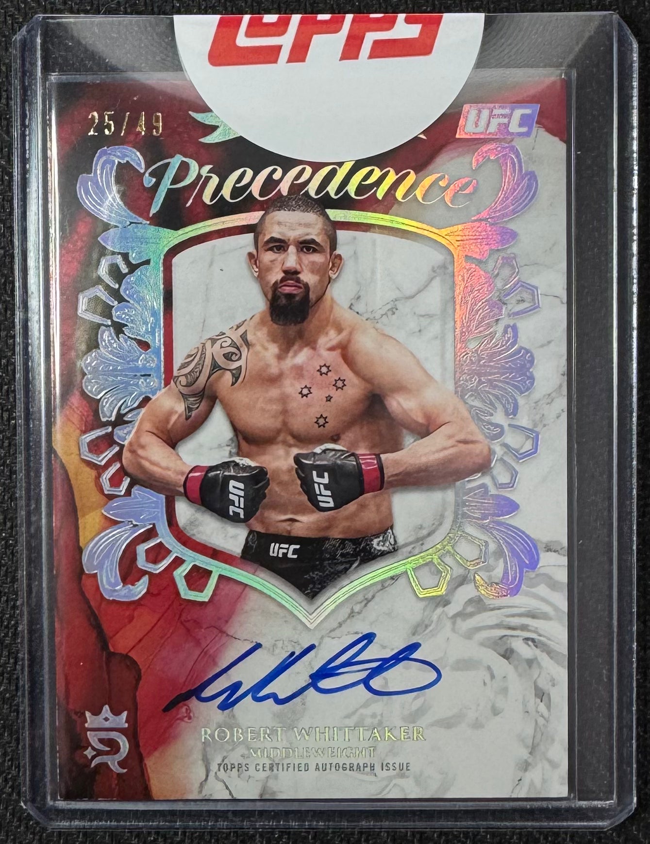 2025 Topps royalty Robert Whittaker Precedence Auto #/49