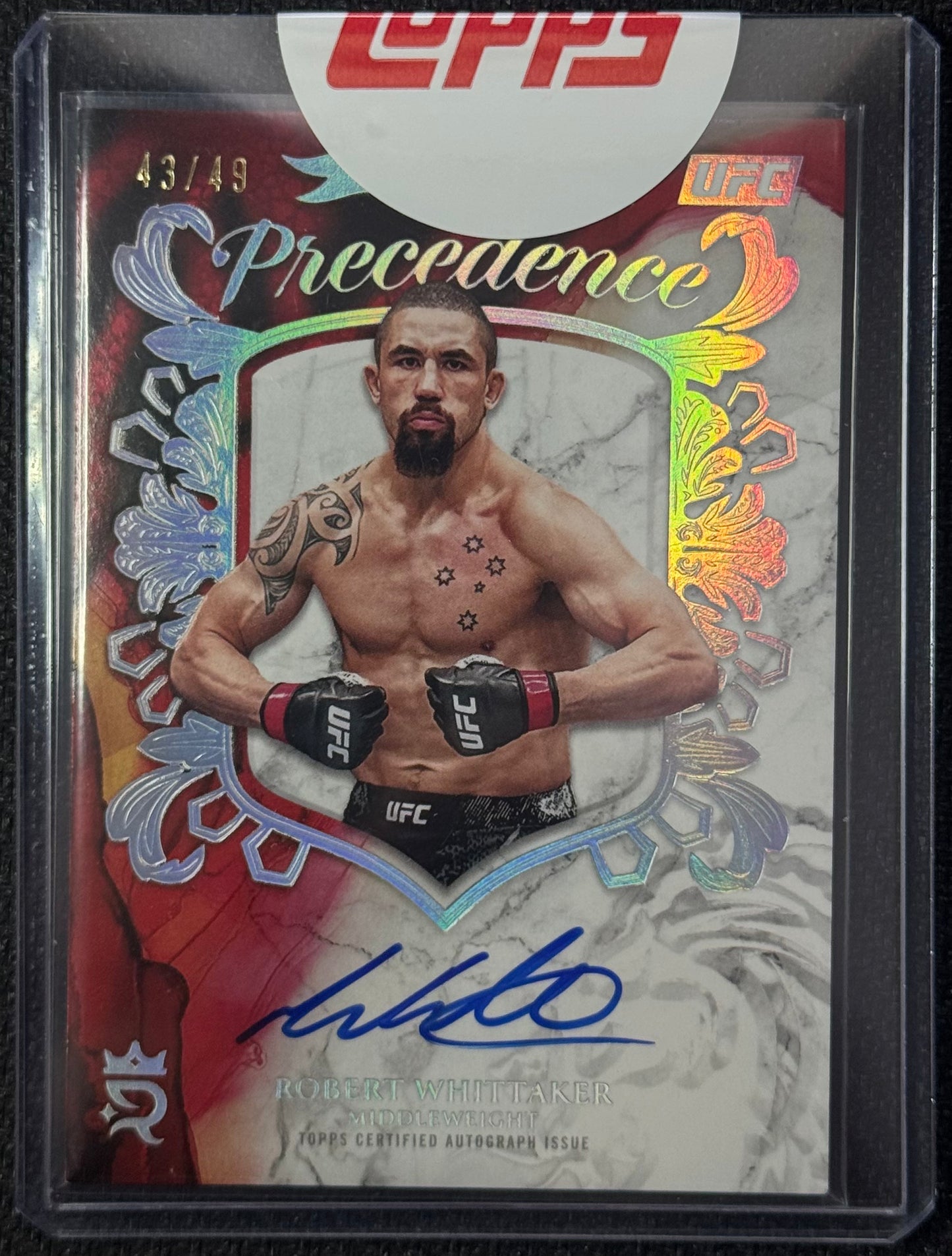 2025 Topps royalty Robert Whittaker Precedence Auto #/49
