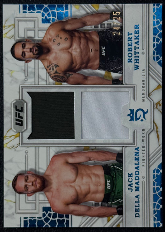 Topps 2024 Royalty UFC Prodigious Pairings Jack Della Maddalena Robert Whittaker #/25