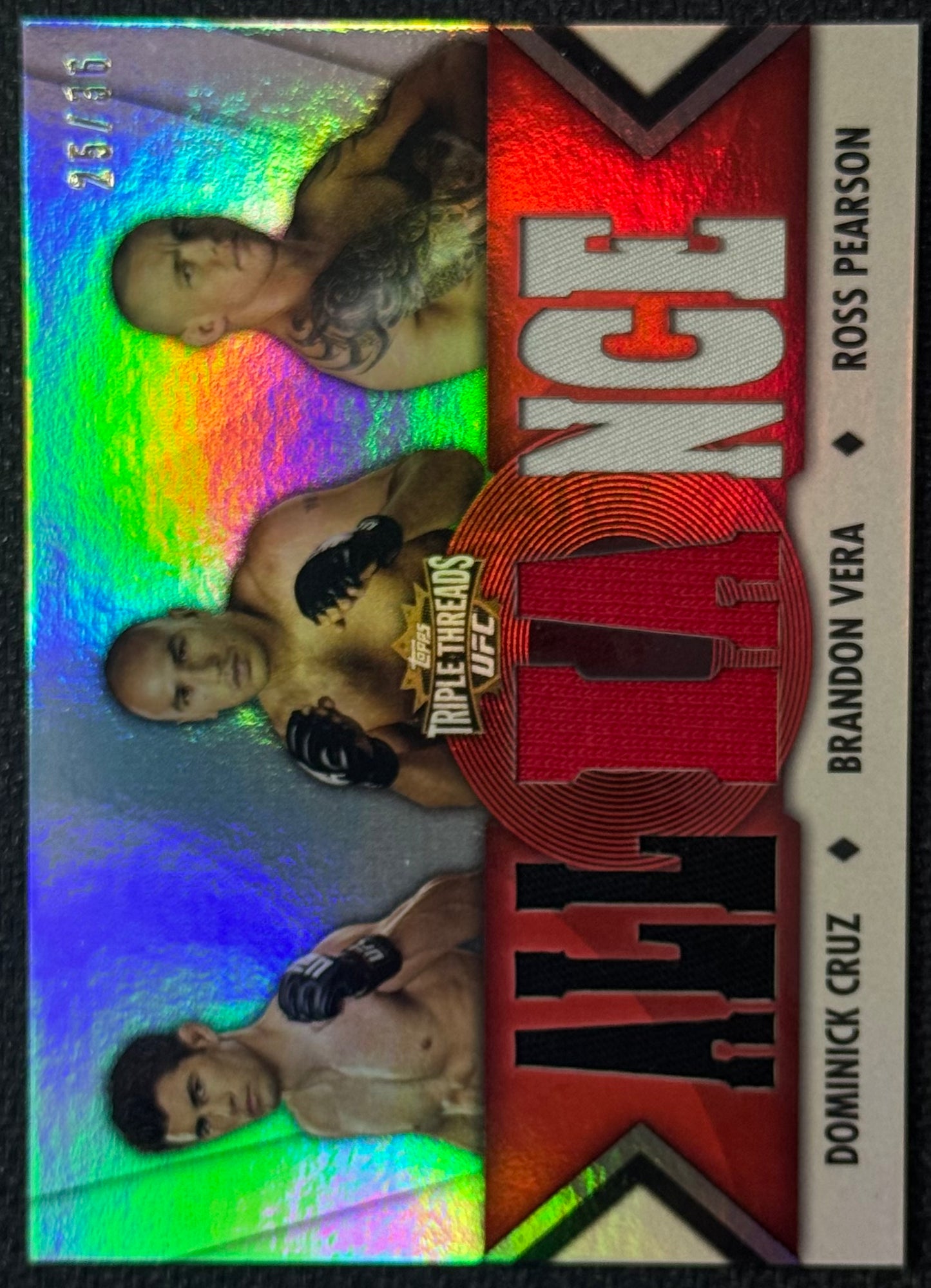 2013 Topps Knockout UFC Triple Threads Dominick Cruz/Brandon Vera/Ross Pearson #/36