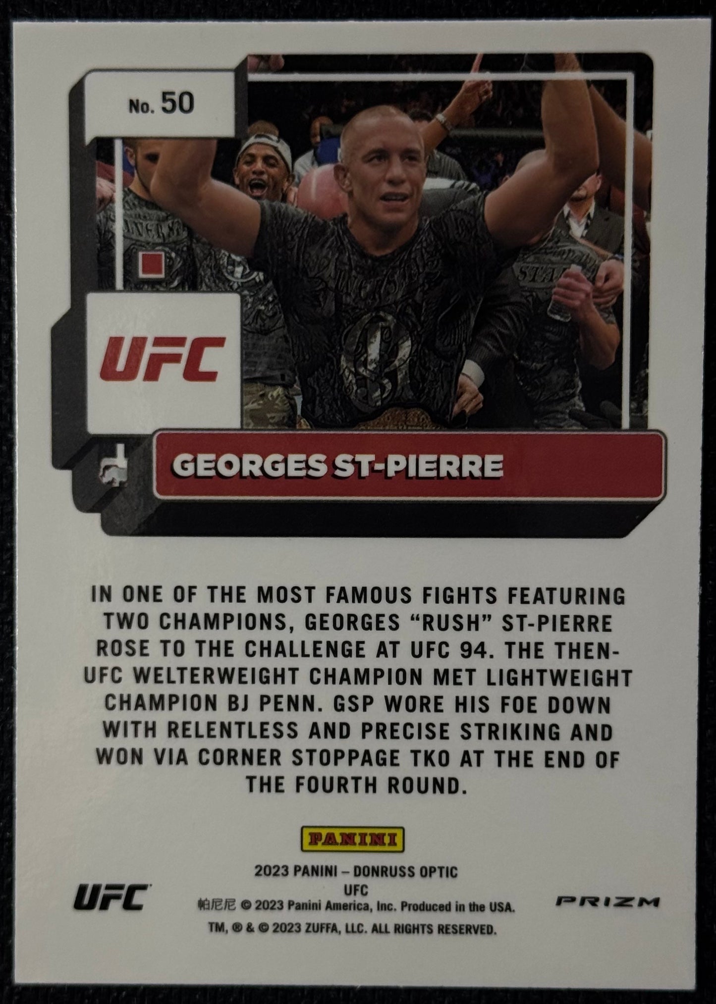 2023 Panini Donruss Optic UFC Georges St-Pierre #50 Photon SSP