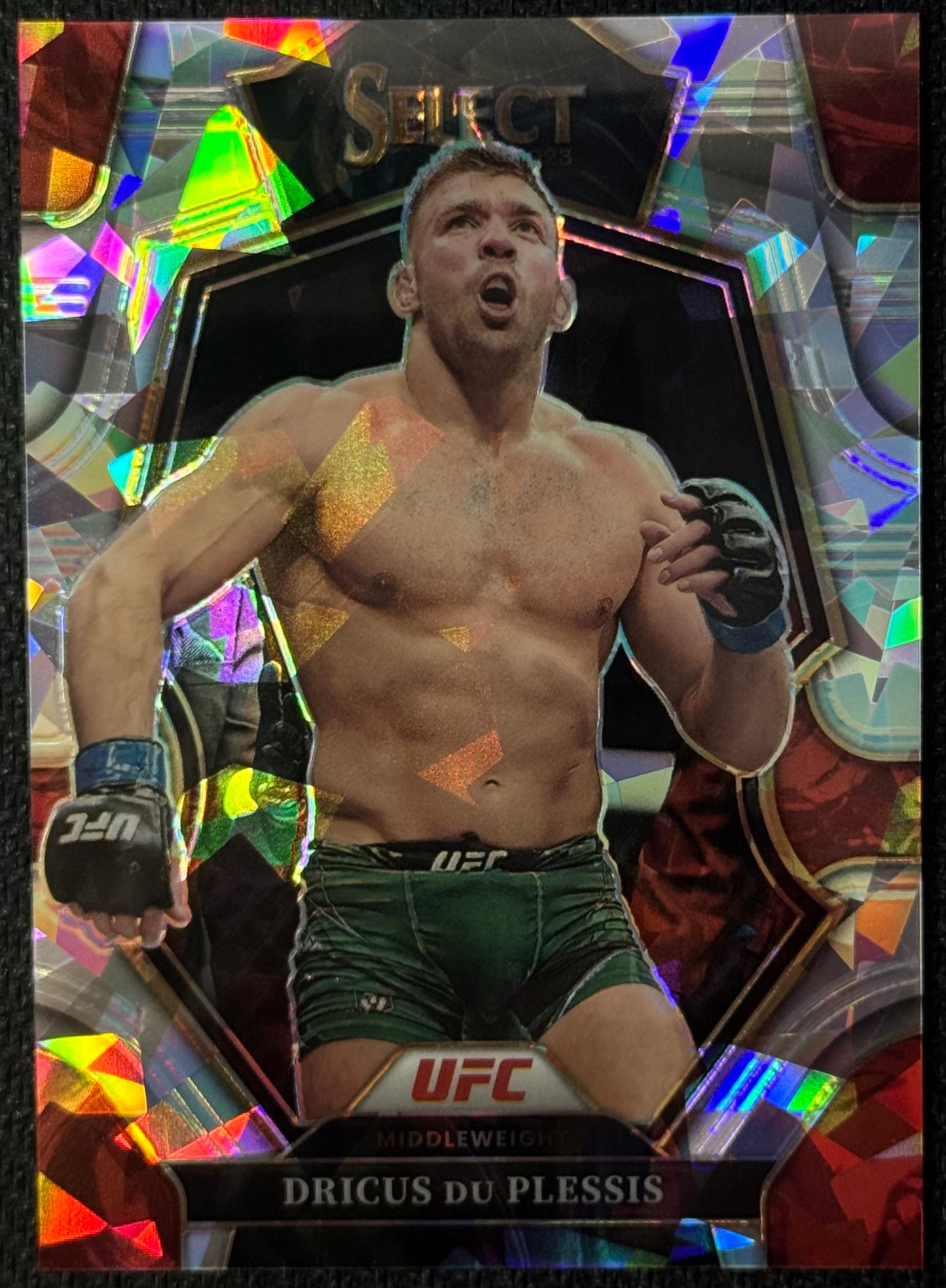 2023 Panini Select UFC Dricus Du Plessis Premier Level Cracked Ice #/8