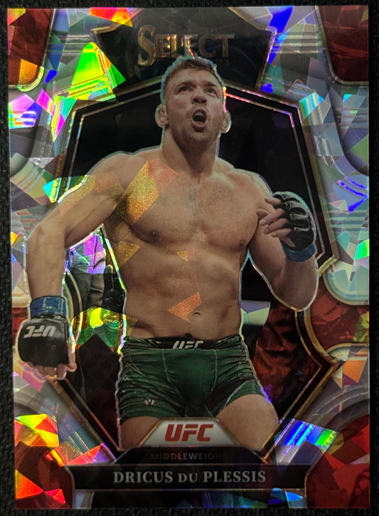 2023 Panini Select UFC Dricus Du Plessis Premier Level Cracked Ice #/8