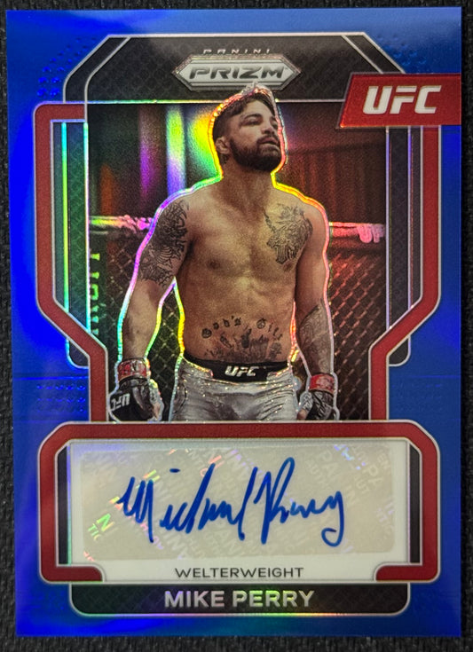 2022 Prizm UFC Mike Perry #SG-MPY Blue Prizm Auto #/49