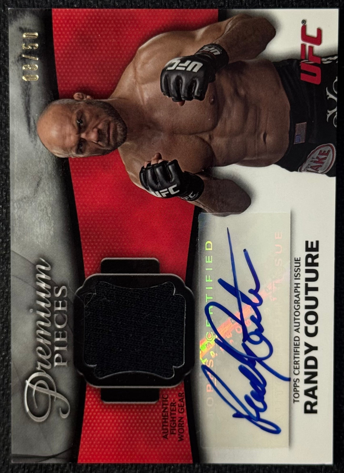 2013 Topps Knockout UFC Randy Couture Auto Premium Pieces Relics #/50