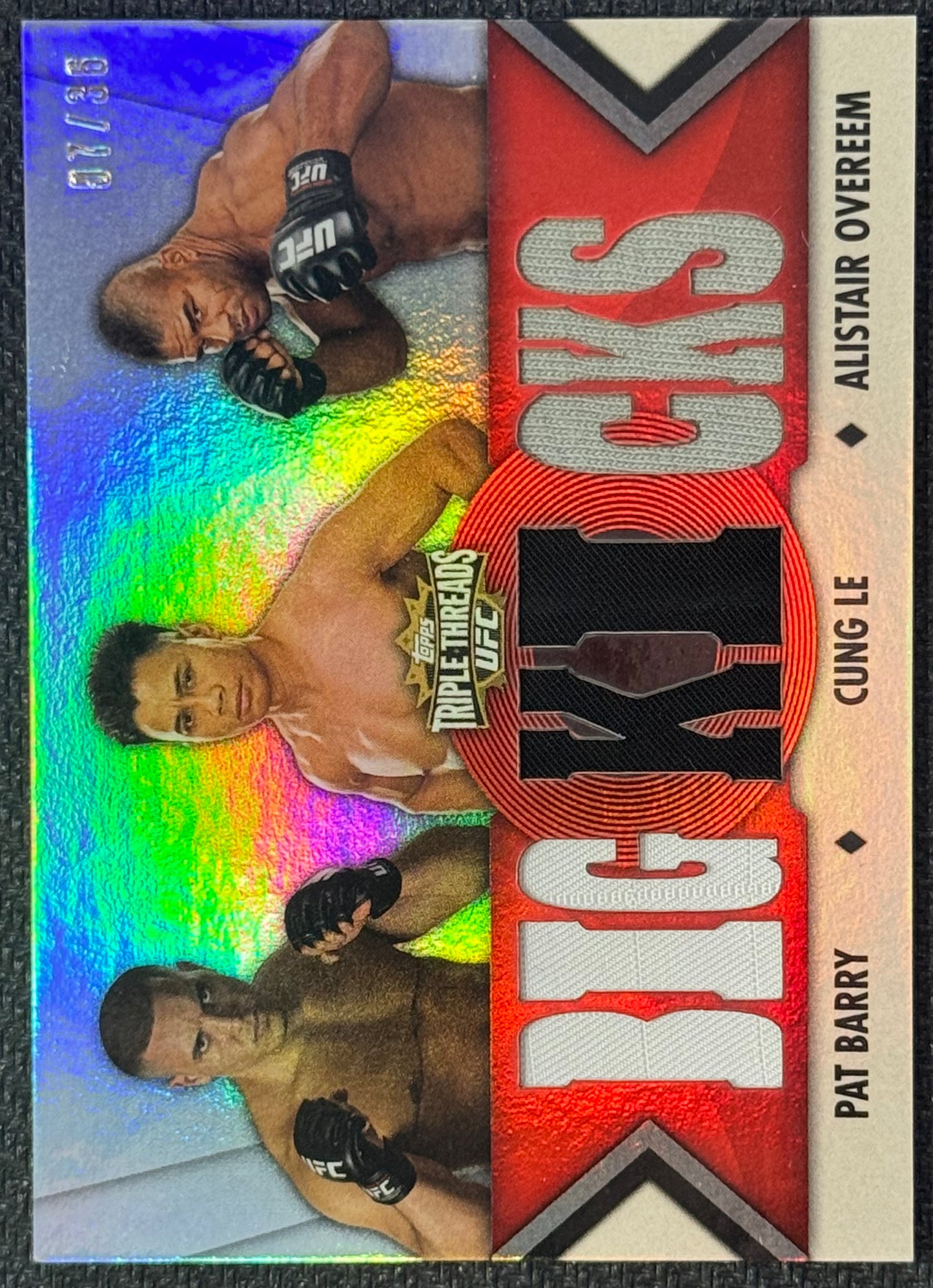 2013 Topps Knockout UFC Triple Threads Pat Barry/Cung Le/Alistair Overeem #/36