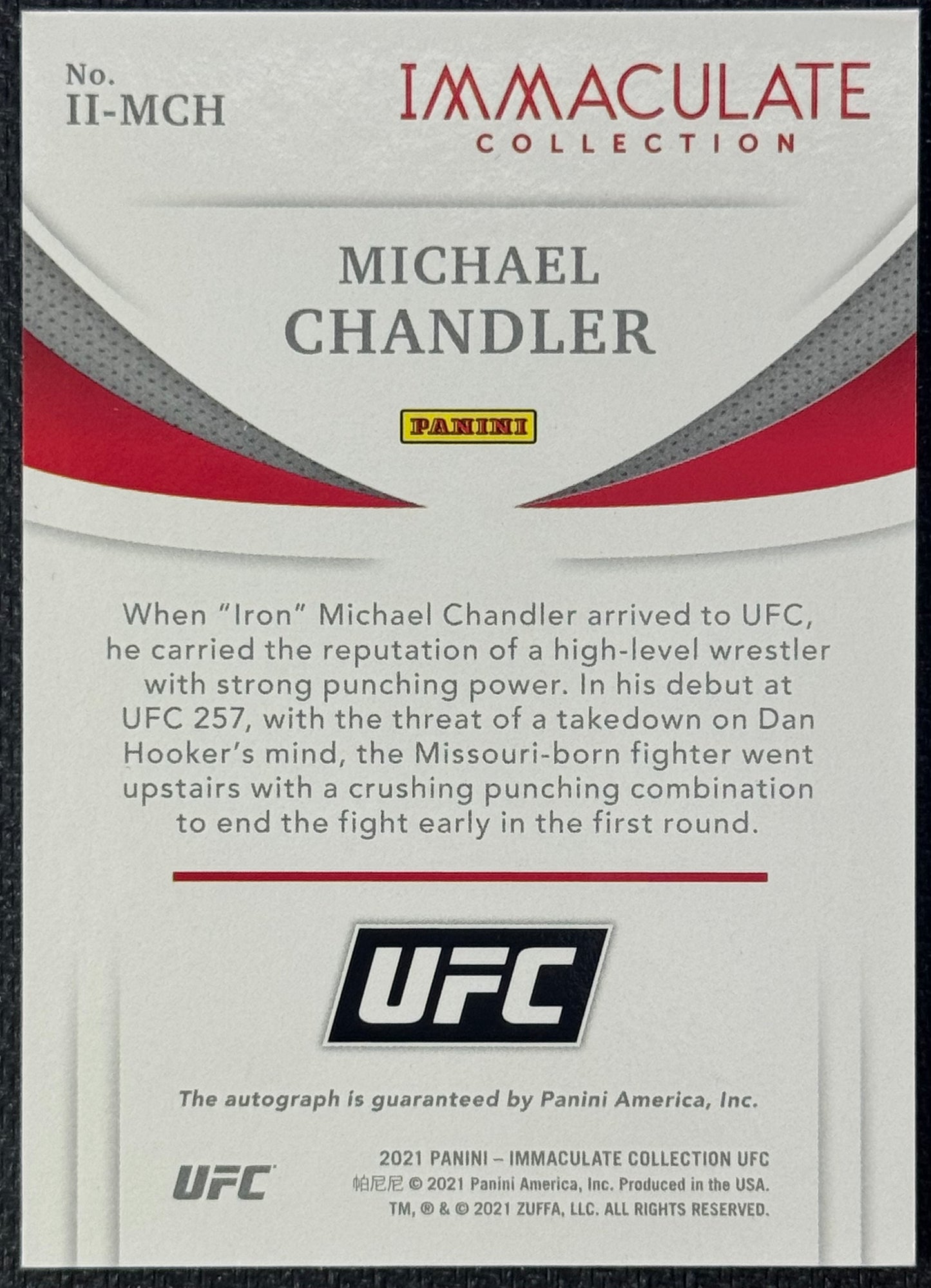 2021 Panini Immaculate UFC Michael Chandler #II-MCH Auto #/99