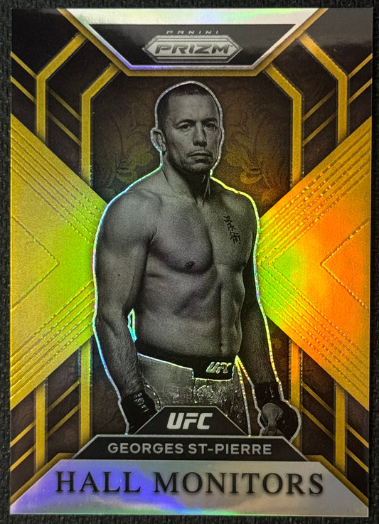 2023 Panini Prizm UFC Georges St-Pierre Hall Monitors Gold Prizm #/10