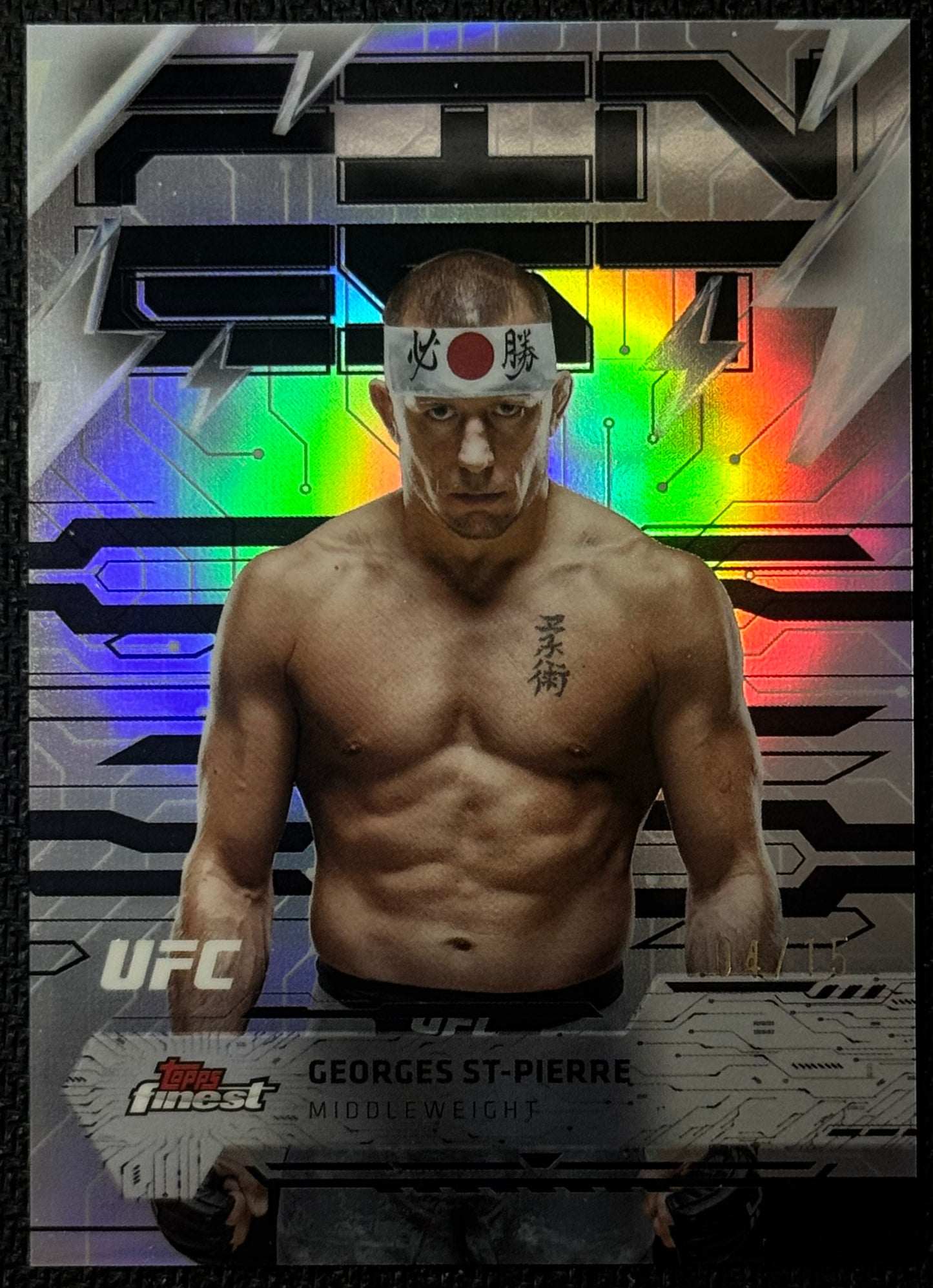 2025 Topps Finest UFC Rare Georges St-Pierre Black Refractor #/15