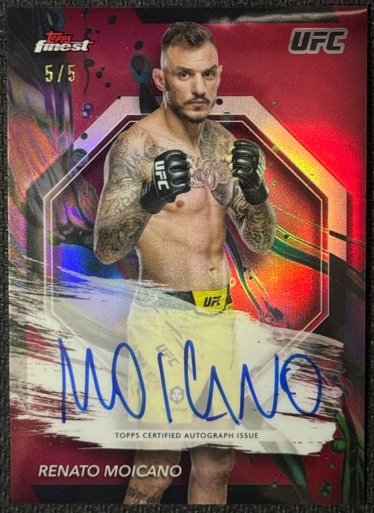 2024 Topps Finest UFC Renato Moicano Red Refractor Auto #/5
