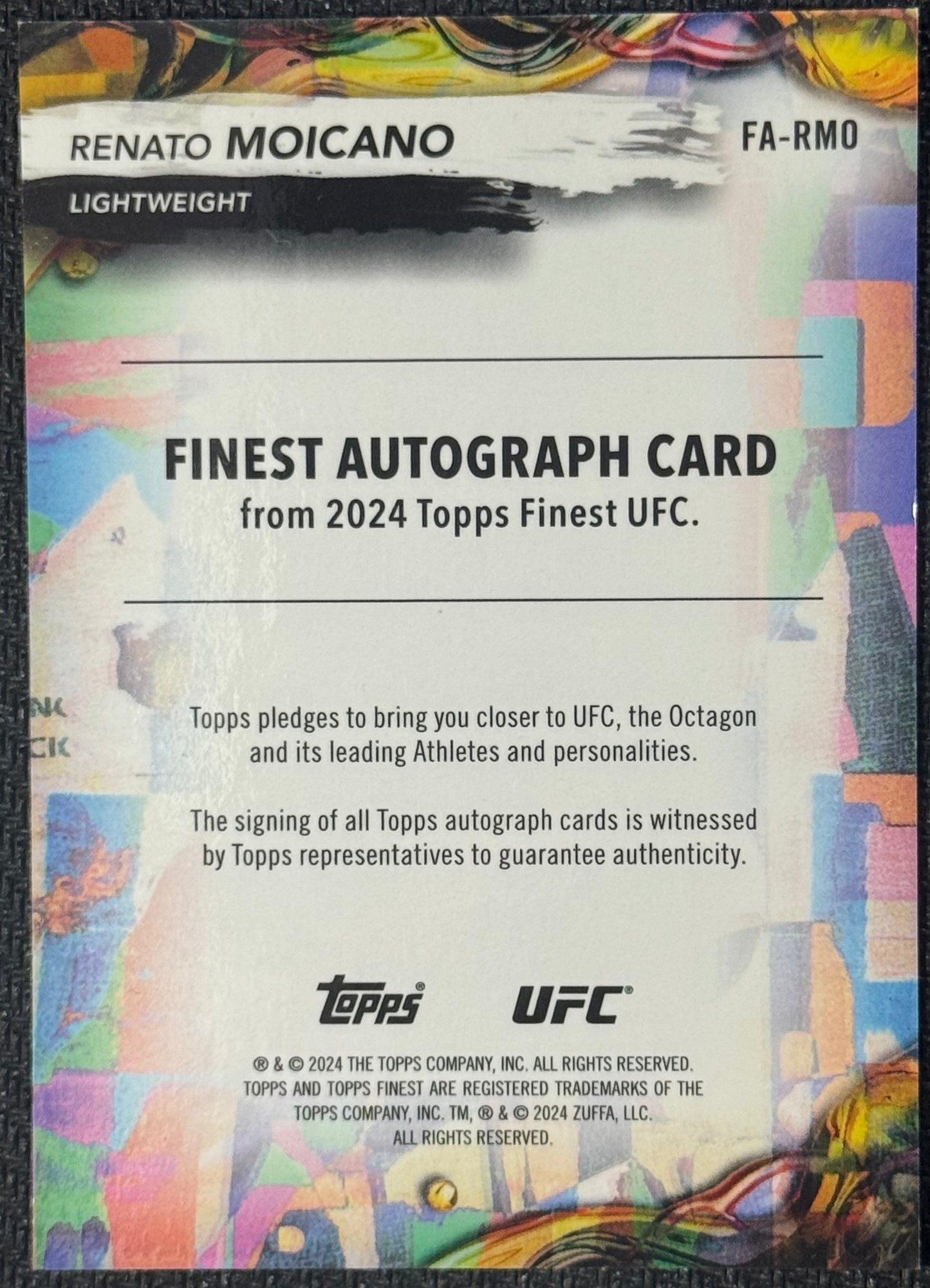 2024 Topps Finest UFC Renato Moicano Red Refractor Auto #/5