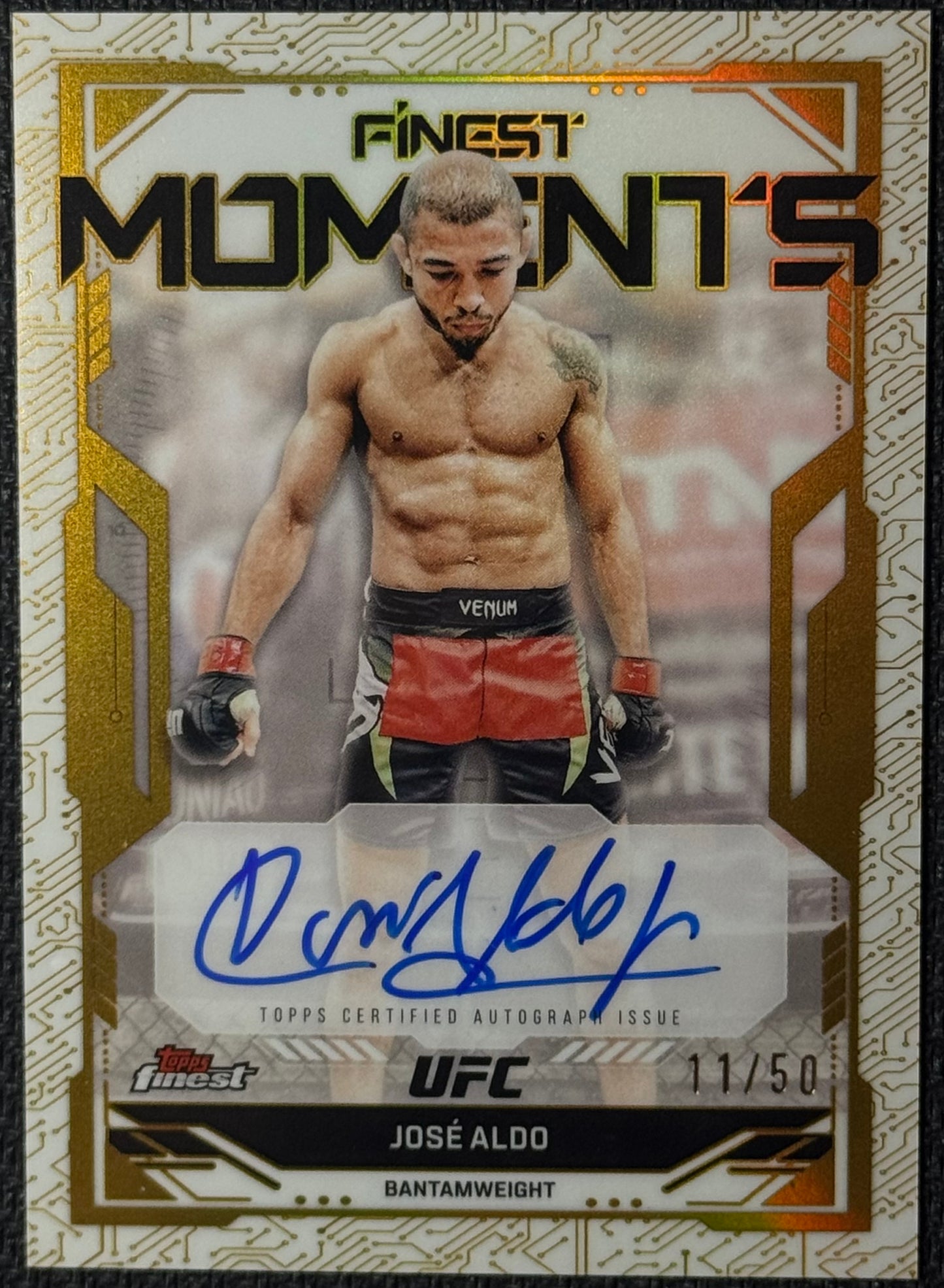 2025 Topps Finest UFC Jose Aldo Finest Moments Auto Gold Refractor #/50