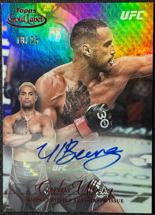 2024 Topps Gold Label UFC Carlos Ulberg #GLA-CUL Red Auto #/25