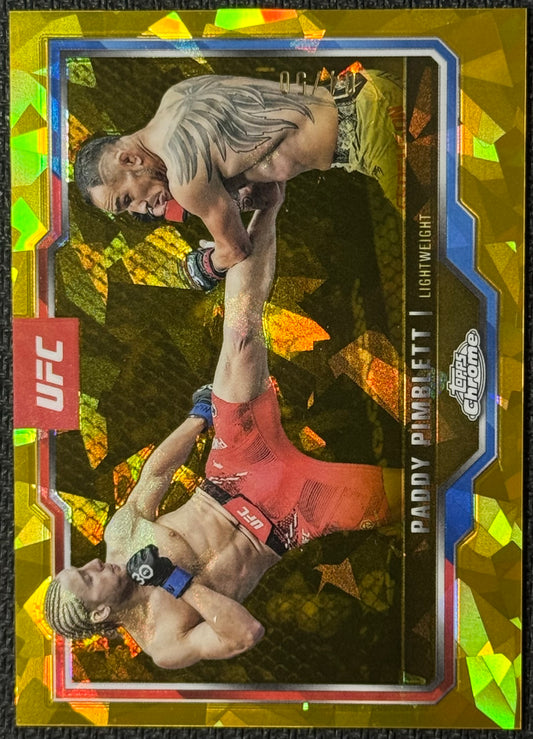 2025 Topps Chrome Sapphire UFC Paddy Pimblett Gold Refractor #/50