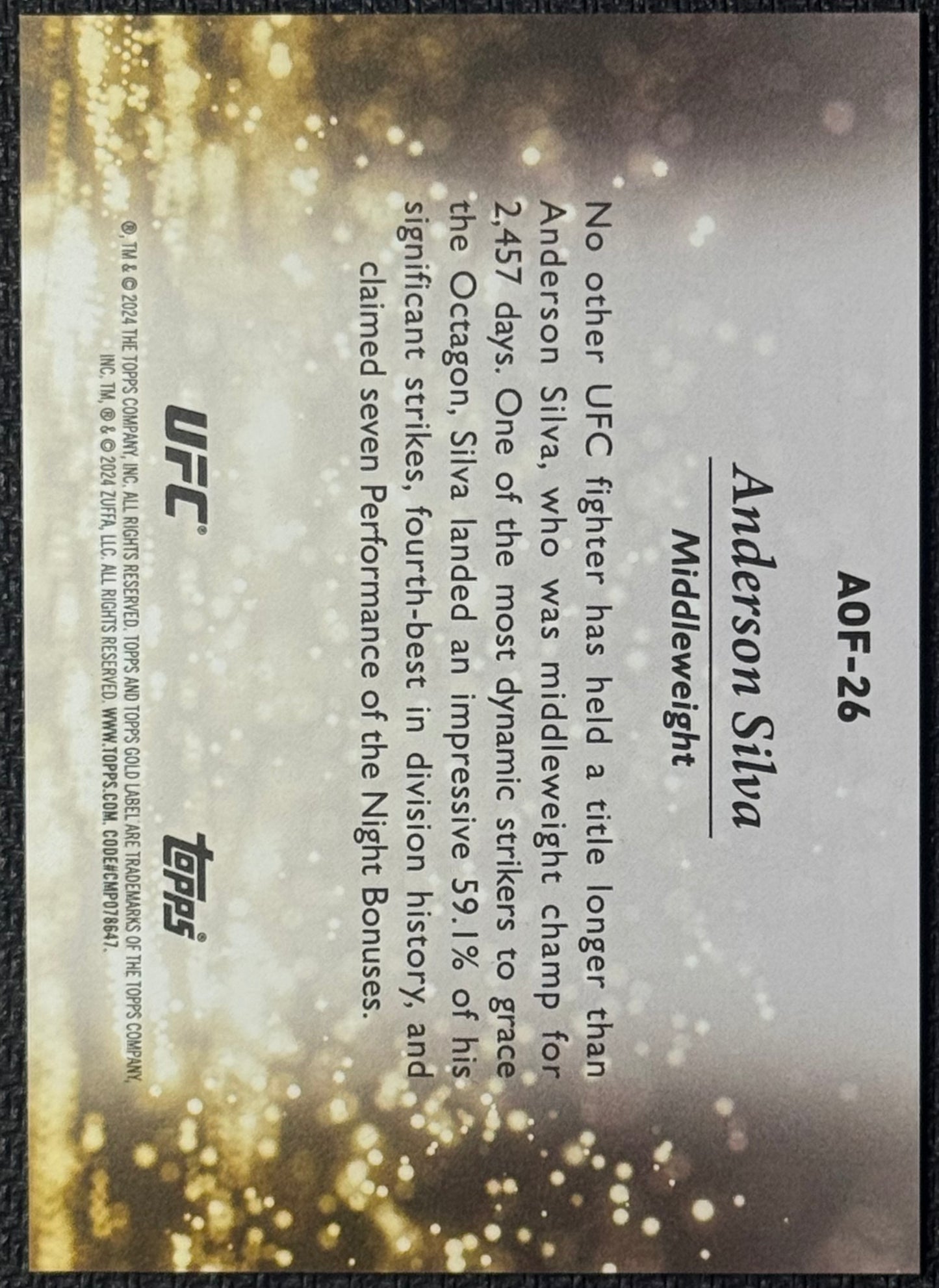 2024 Topps Gold Label UFC Anderson Silva Art Of Fighting Rare SSP Case Hit