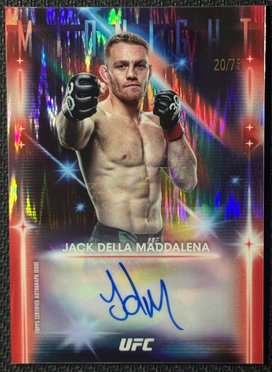 2025 TOPPS MIDNIGHT UFC JACK DELLA MADDALENA GLIMMER GRAPHS ON CARD AUTO #/75