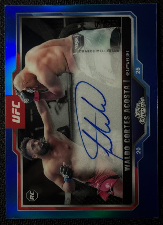 2025 Topps Chrome UFC Waldo Cortes Acosta  #CRA-WA Rookie Autograph Blue #/150