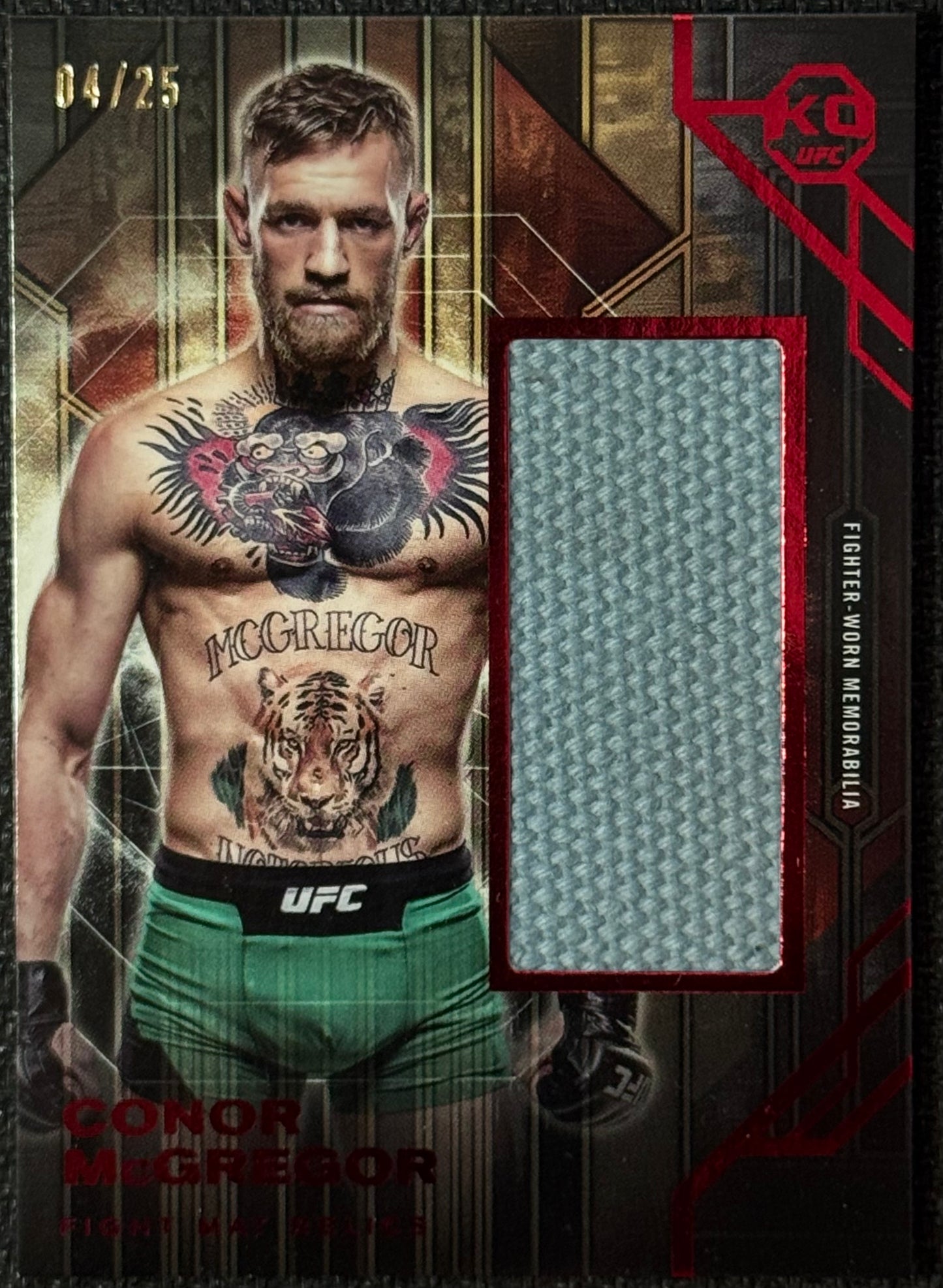 2025 Topps UFC Knockout Conor McGregor #FMR-CM Fight Mat Relic Red #/25