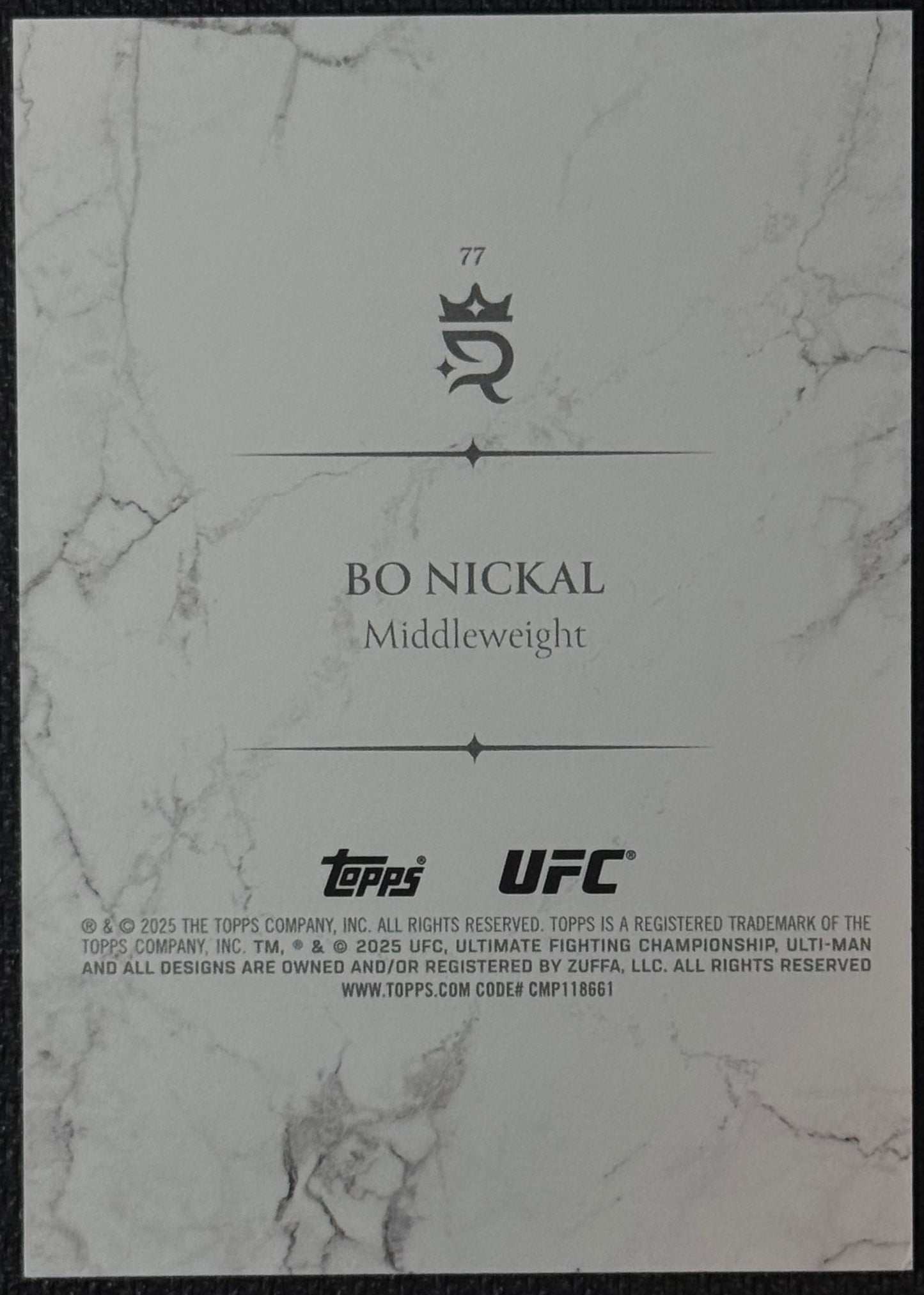 2025 Topps Royalty UFC Bo Nickal Red #/15