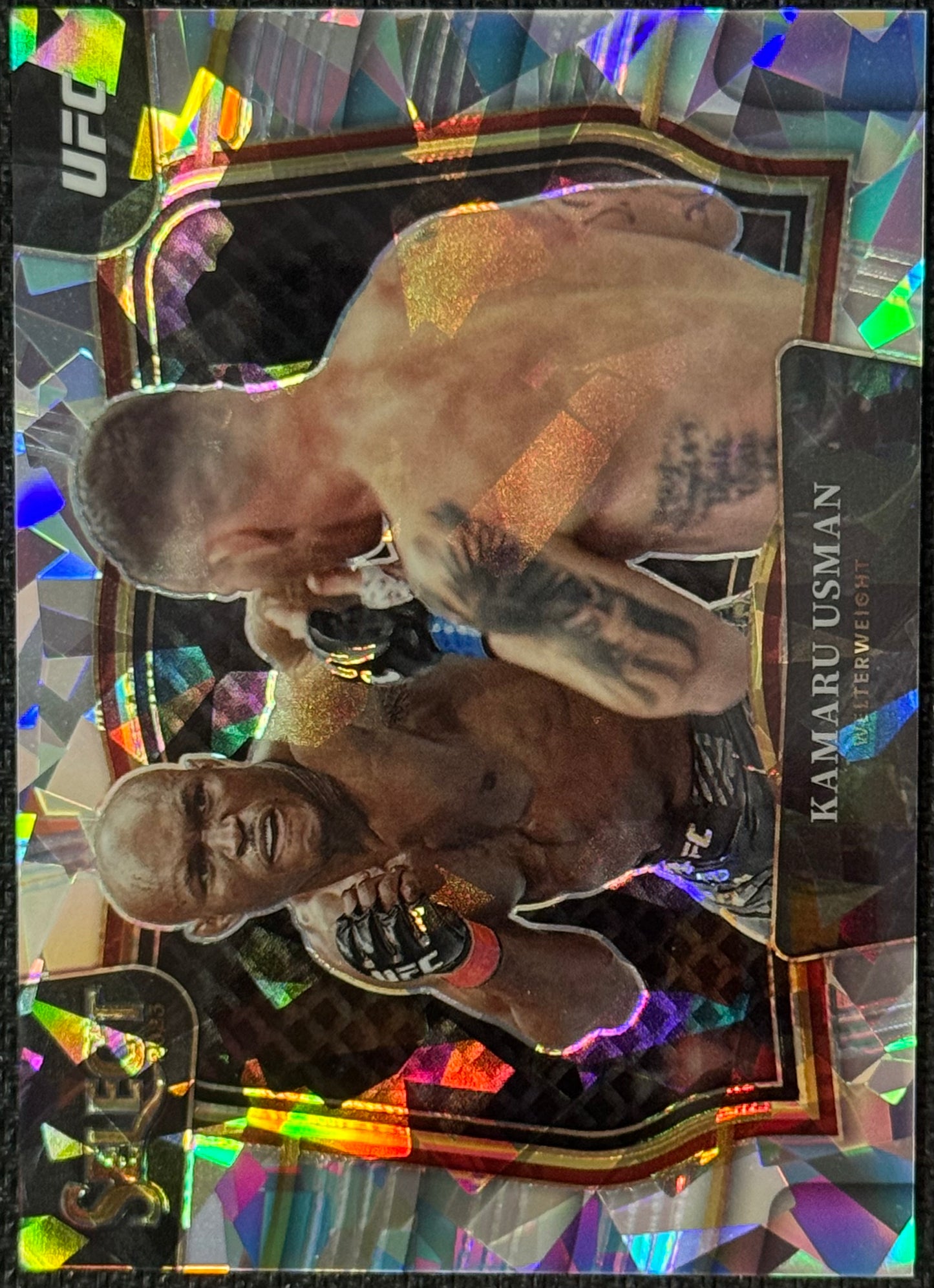 2023 Select UFC Kamaru Usman Cracked Ice Octagonside #/8