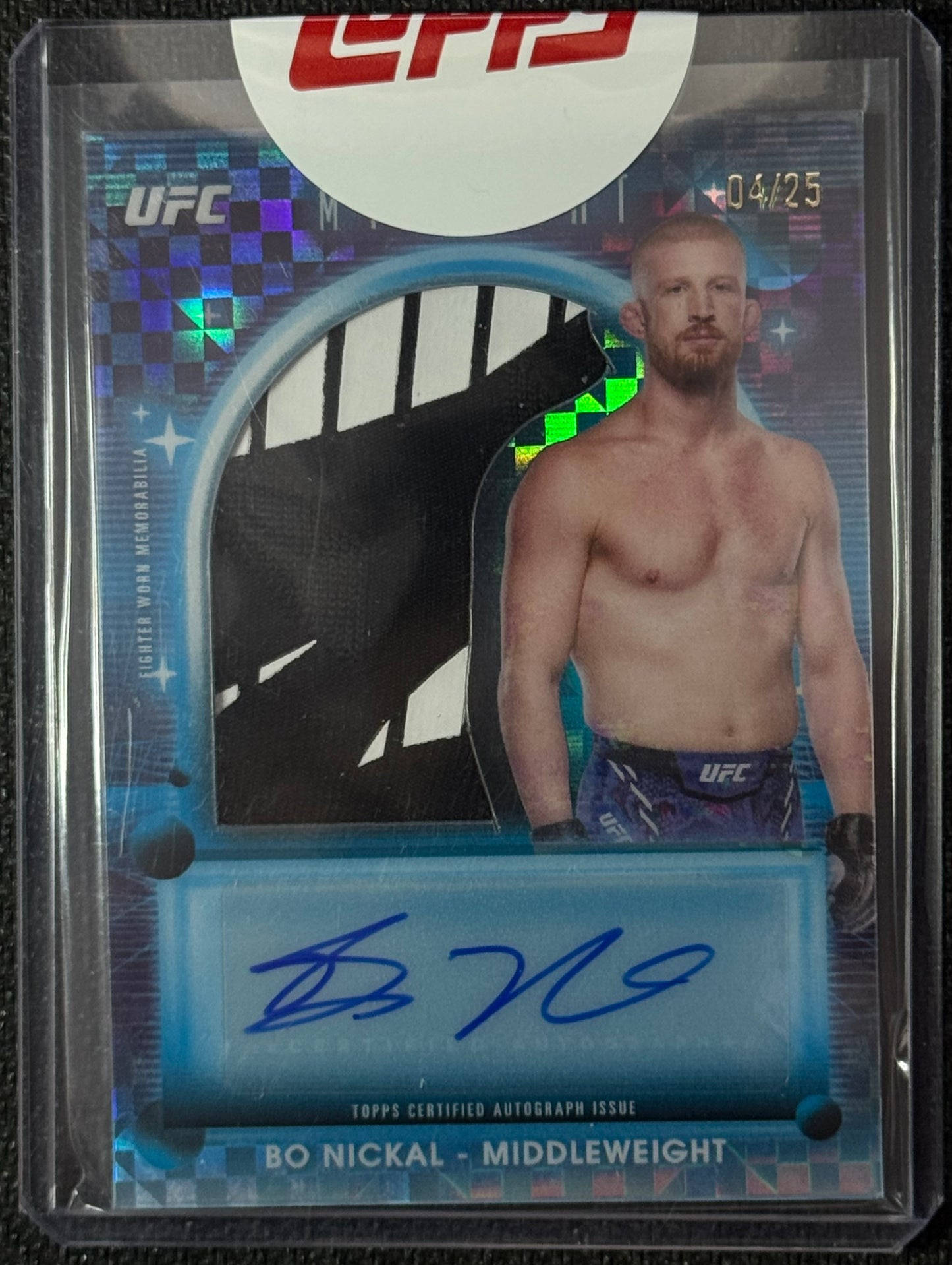 2025 Topps Midnight UFC Bo Nickal Relic-Autograph Moonrise #/25