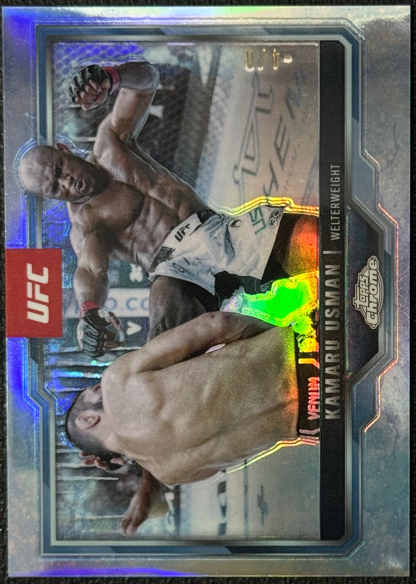 2025 Topps Chrome UFC Kamaru Usman Frozen Refractor #/-5