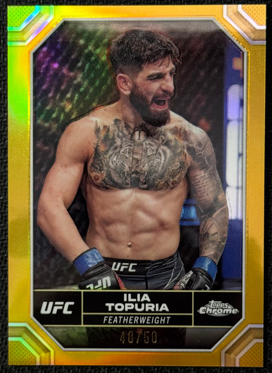 2024 Topps Chrome UFC Ilia Topuria Gold Refractor #/50