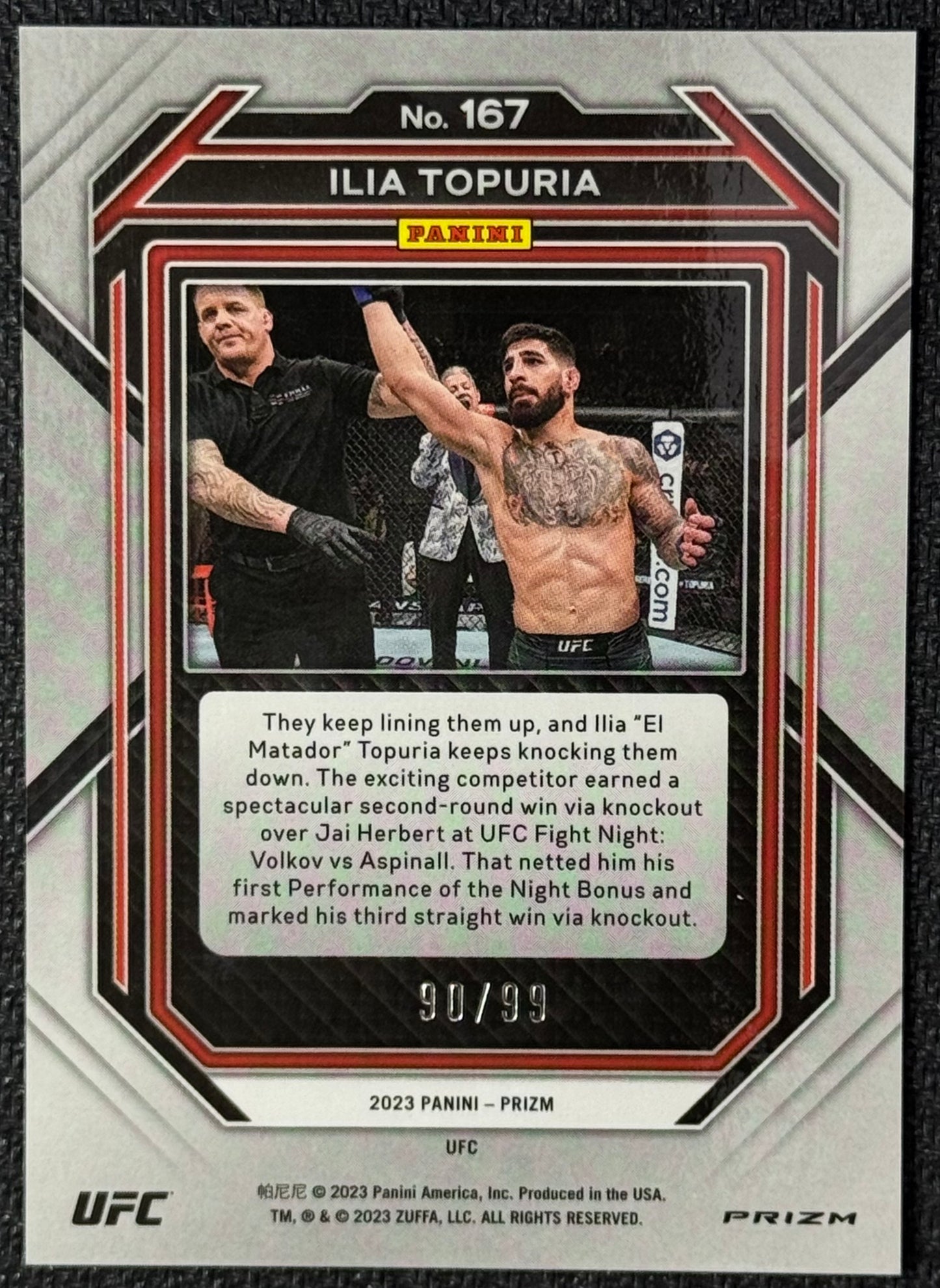 2023 Prizm UFC Ilia Topuria Premium Pandora Prizm #/99