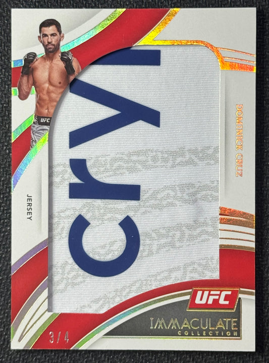 2022 UFC Immaculate UFC Dominick Cruz Fighter Worn Jesey Patch #/4