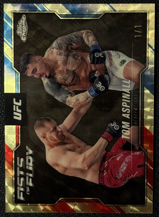2025 Topps Chrome UFC Tom Aspinall Fists of Fury Superfractor 1/1